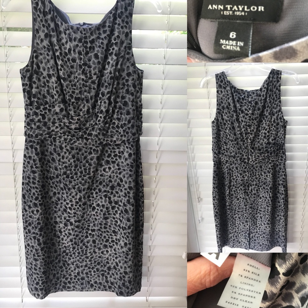 Animal Print dress, size 6, like new, gray/black